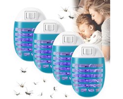 Stille LED-muggenlamp – Muggenlamp – Elektrische muggenval – Insectenlamp – Elektrische vliegenval – Universele vliegenval voor binnen en buiten – Geschikt voor stopcontacten – Lichtblauw