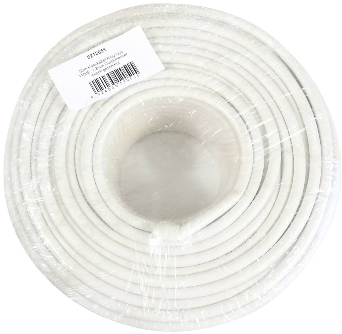 Telestar 5212051 Coaxkabel Buitendiameter: 7.2 mm Wit 50 m
