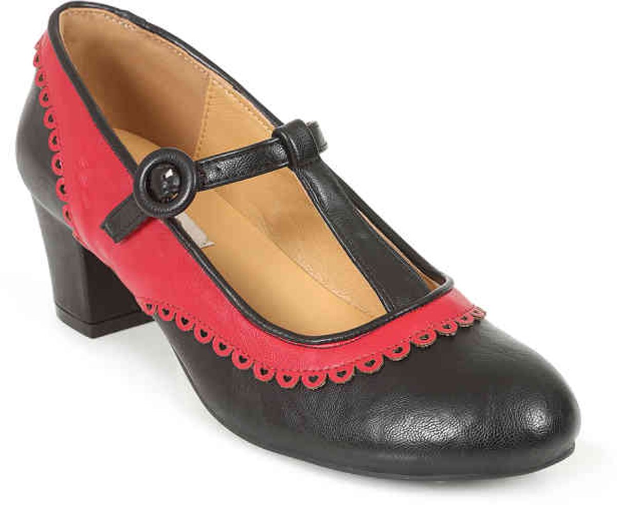 Banned - Vintage Voyager Pumps - 37 Shoes - Rood/Zwart