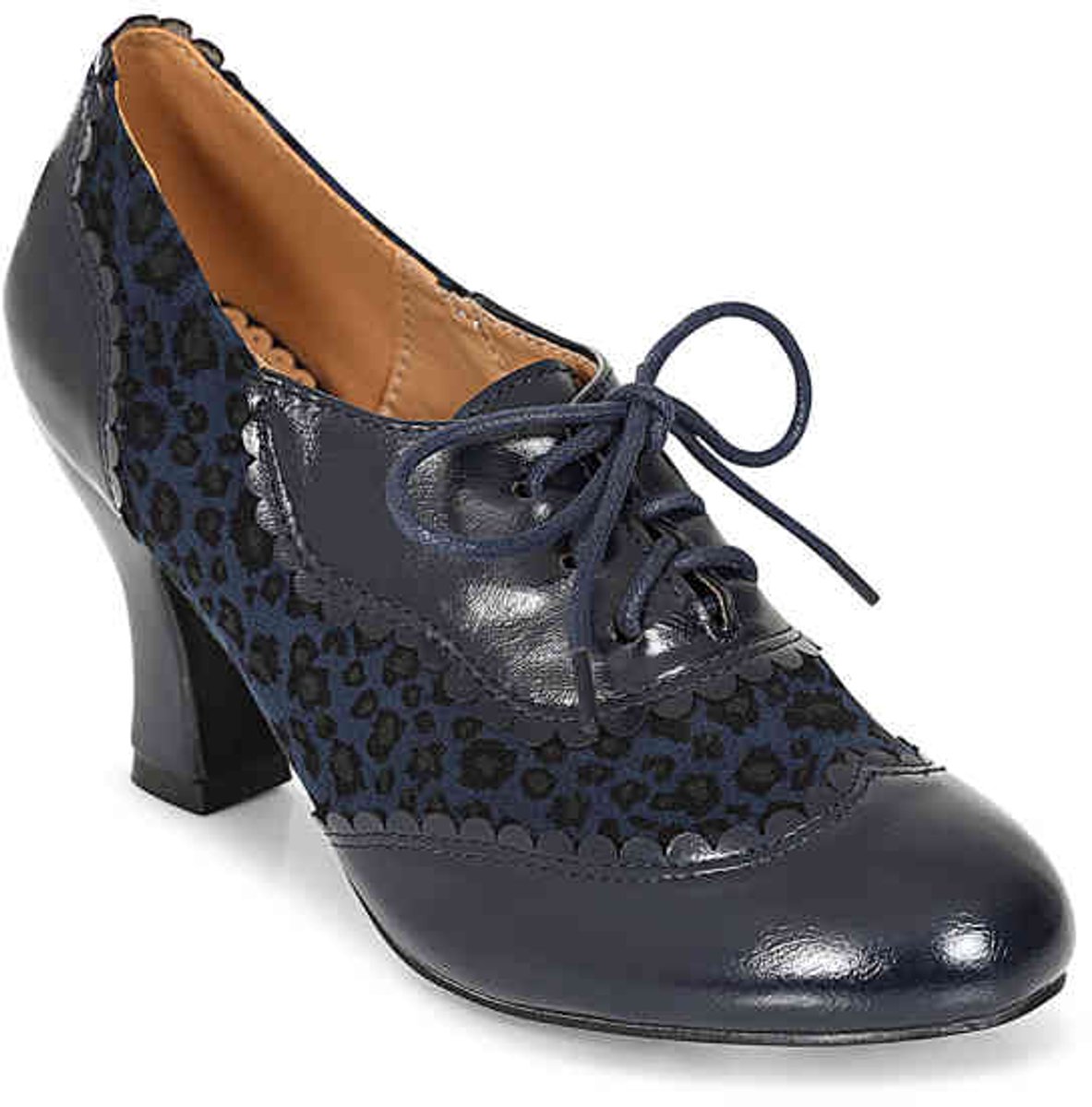 Banned - Bertie'S Leopard Pumps - 38 Shoes - Donkerblauw