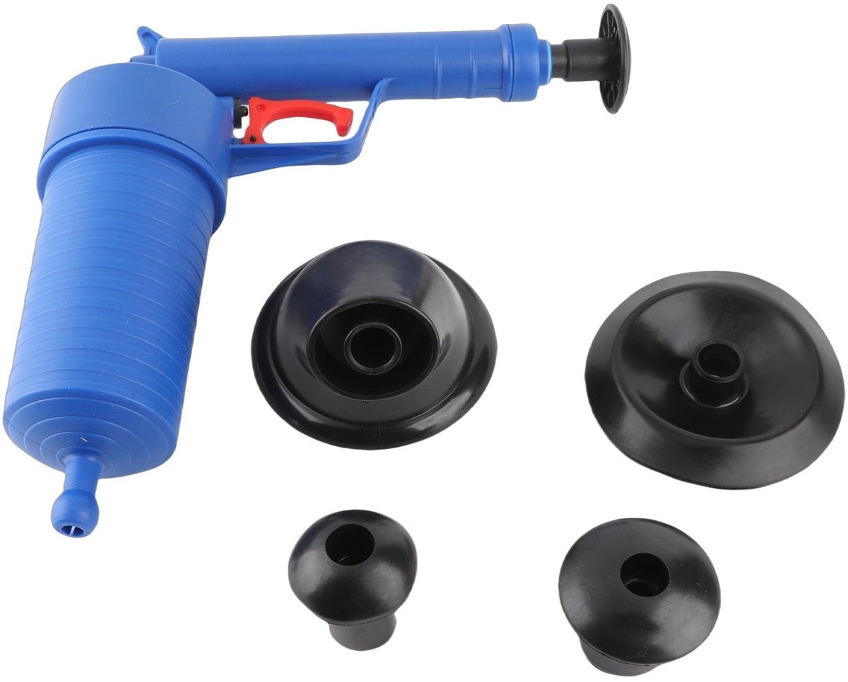 Dailygoods- Baggergereedschap voor afvoerpomp - Elektrische afvoer ontstopper - Blaster met 4 zuignappen - Hoge druk - Ontwatering - Luchtdruk functie - Afvoerontstopper