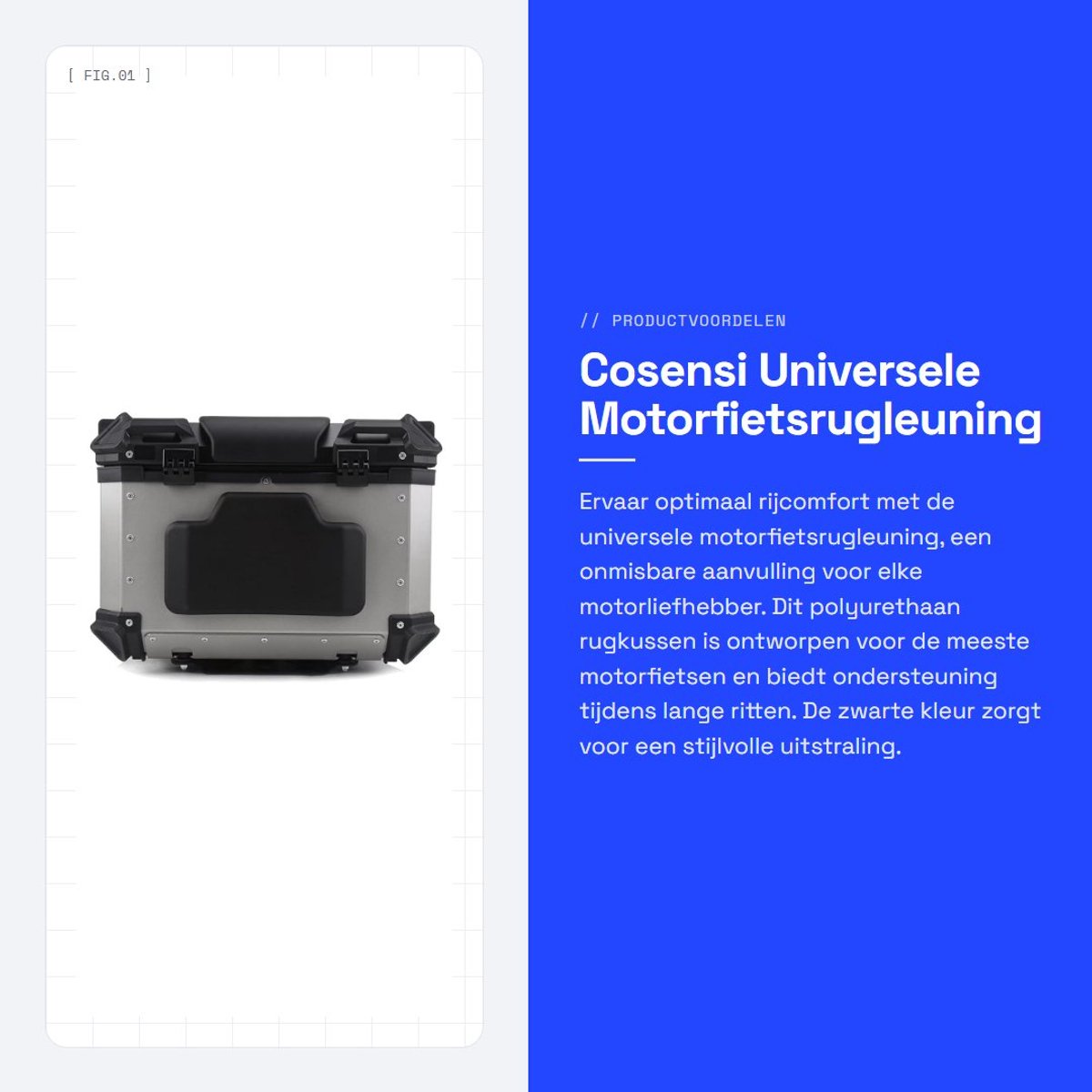 Dailygoods- Motorfietsrugleuning Verbeterd Rijcomfort - Polyurethaan - Universeel - Lendensteun - Rugpijn Verminderen - Stevige Constructie - Rugkussen