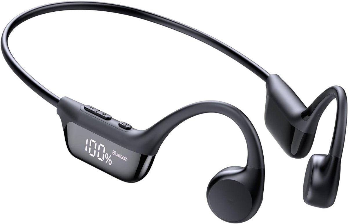SNJY® Bone Conduction Headphone - Sporthoofdtelefoon Draadloos - Sport Oordopjes - Hardloop Oortjes - IPX7 Waterdicht - Zwart