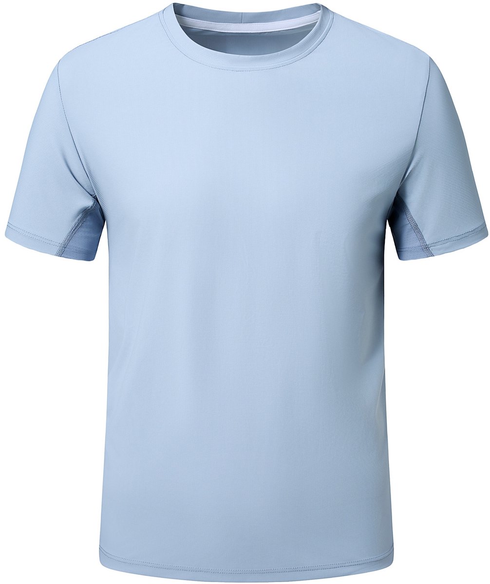YOUTHUP Heren Sneldrogend Sport T-Shirt Reflecterende Strepen Achter Blauw