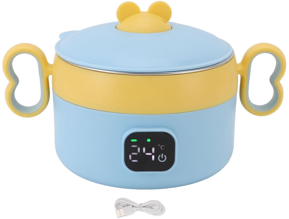 Dailygoods - Elektrische Lunchbox - Draagbare Voedselverwarmer - USB Oplaadbare - Constant Temperatuur - Eten Warmhouden - Kinderlunch - Perfect voor...