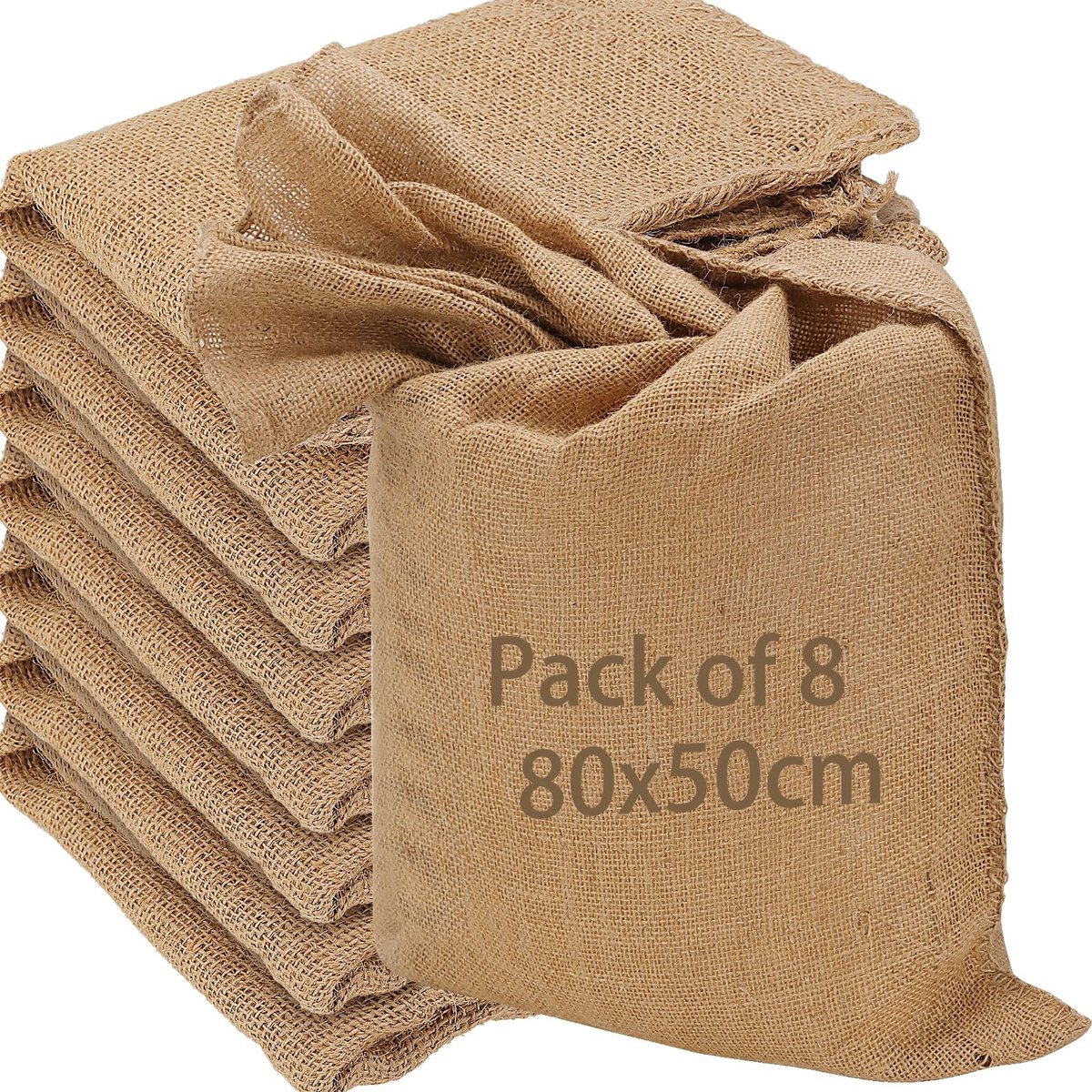 Dailygoods- Jute Zakken Groot - Set van 8 - 50x80cm - Voor Aardappelen/Groenten - Duurzaam Materiaal - Schokbestendig en Taai - Verpakkingszakken