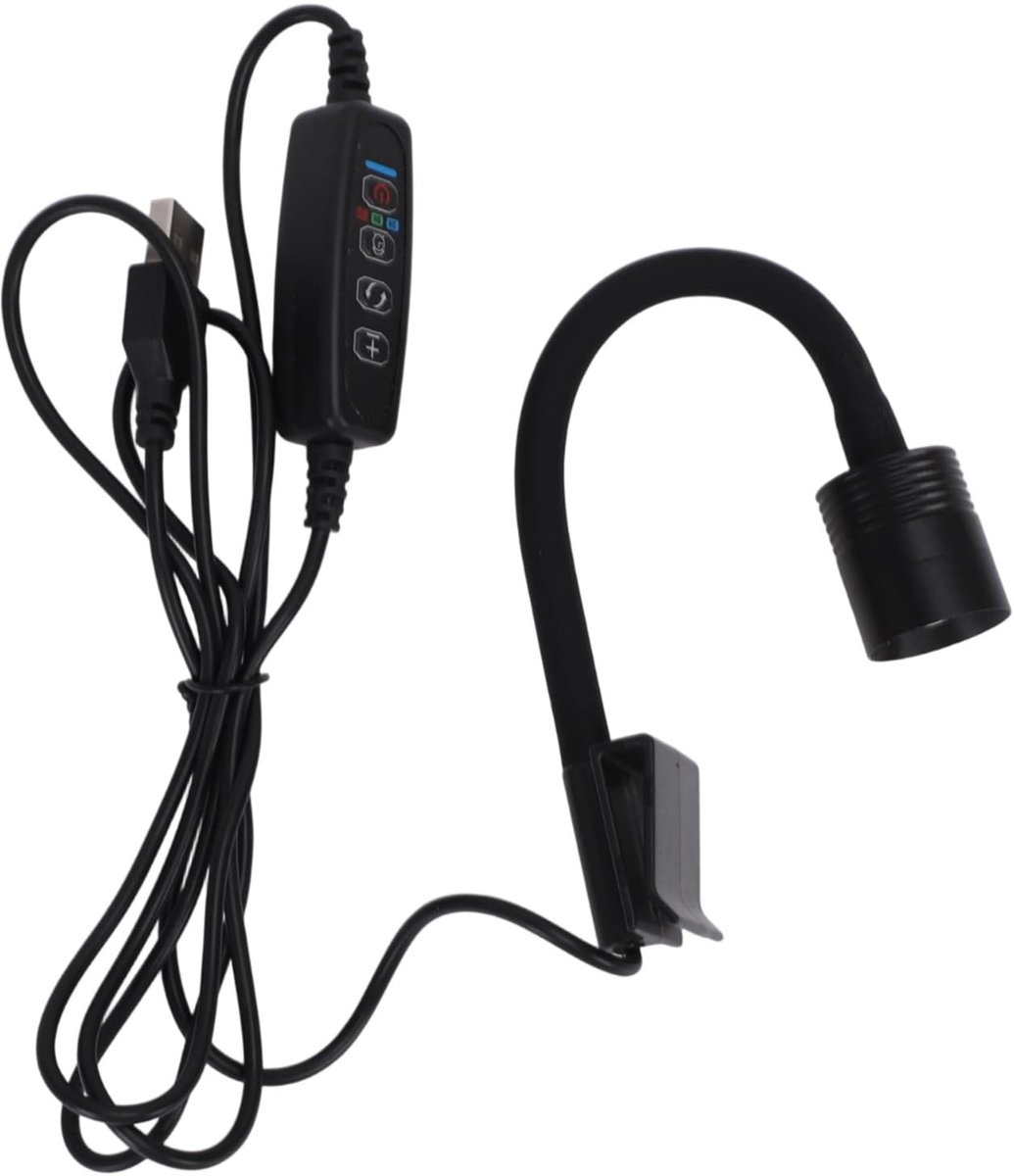 Dailygoods - Aquariumspotlicht met 3 Kleurenverlichting en Verstelbare Klemarm