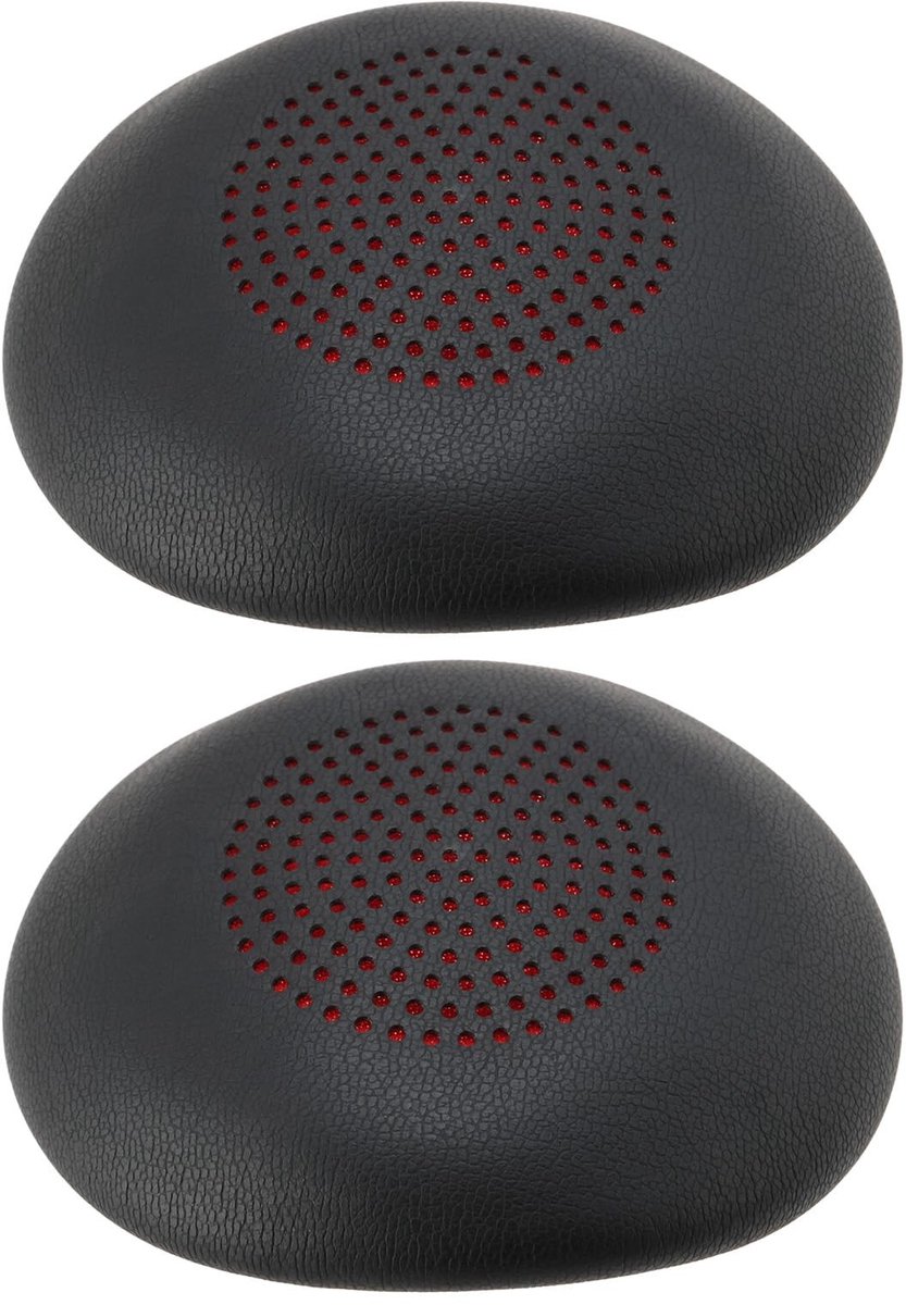 Dailygoods- Oorkussens Vervangend - Compatibel met Plantronics Voyager Focus 1/2 UC - 78 x 78 mm - Leer - 1 Paar - Eenvoudig te installeren - Hoofdtelefoon Oorkussens