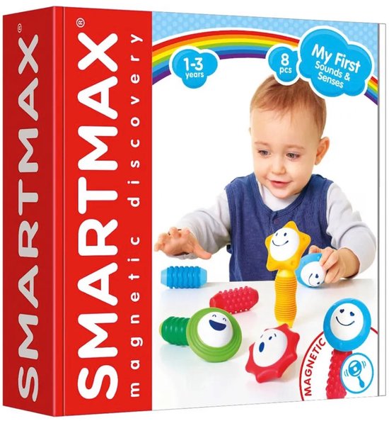 SmartMax My First Sounds & Senses - Magnetisch Sensorisch Speelgoed - 8-Delige Bouwset met Geluid en Structuur - Educatief Speelgoed voor Peuters - Vanaf 1 Jaar