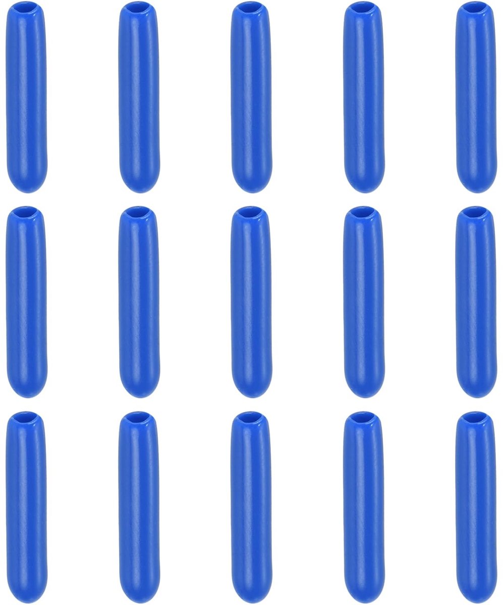 Dailygoods- Eindkappen 100 Pack - Rubber Eindkappen - Schroefdraad Protector - Bescherming tegen Roest - 2mm Binnenste Diameter - Blauw - Rubberen Doppen