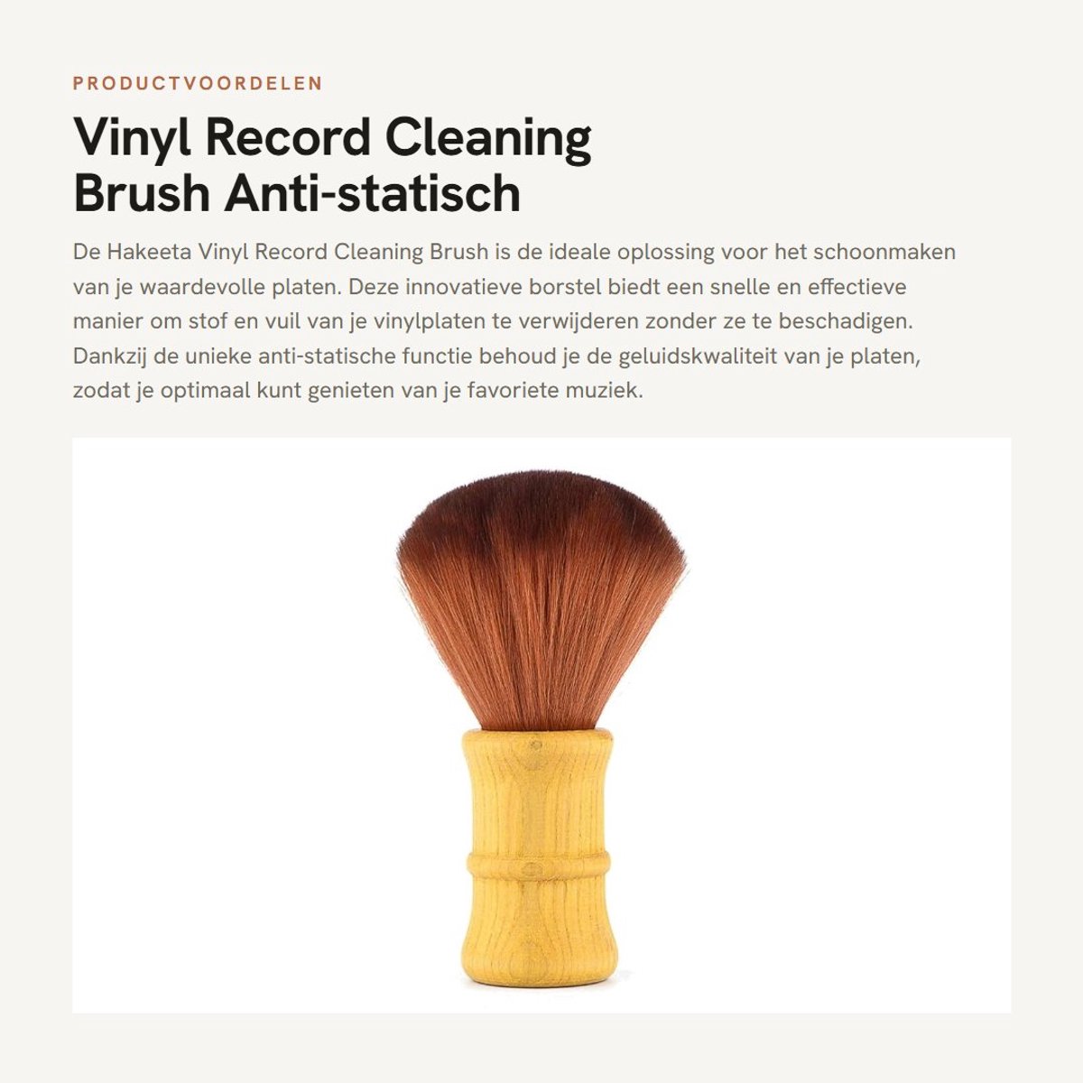 Dailygoods - Vinyl Record Cleaning Brush - Anti-statisch - Effectief reinigen - Geschikt voor LP's - Verwijdert stof en vuil - Ideaal voor muziekcolle...