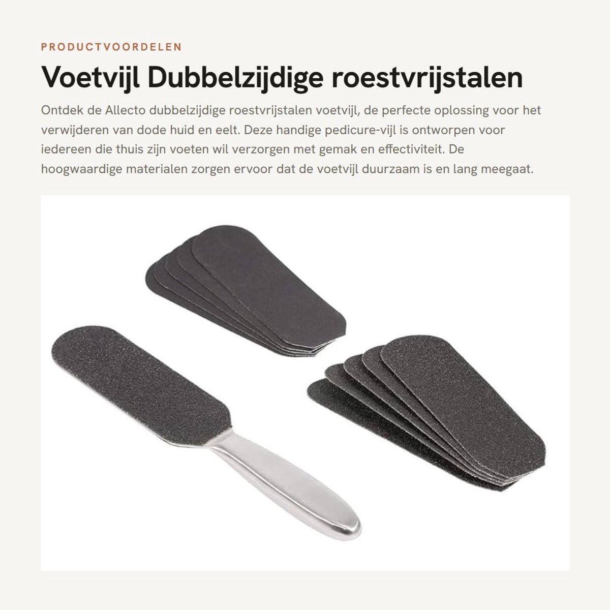 Dailygoods- Voetvijl Dubbelzijdig - Roestvrij Staal - Eeltverwijderaar - 10 Vellen Schuurpapier - Handig en Praktisch - Verwijdert Dode Huid - Pedicure