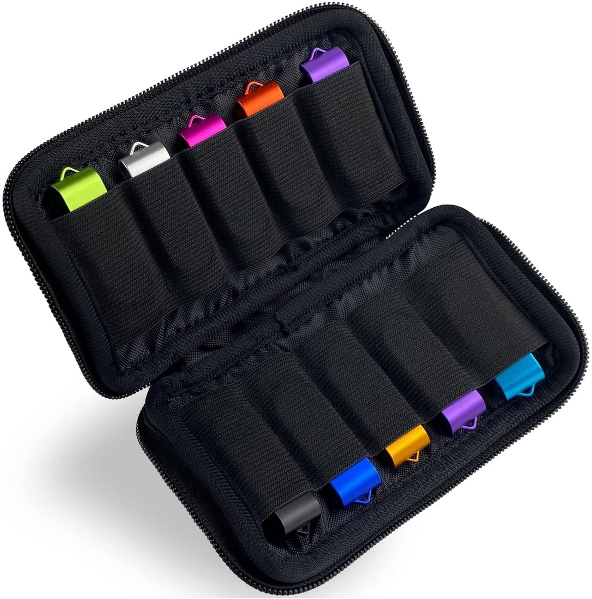 Dailygoods - USB Geheugenstick Organizer - Draagbare Opbergtas - Bescherming voor Flashdrives - Zwart - Geschikt voor meerdere merken - Ideaal voor on...