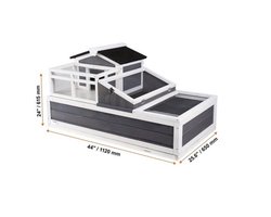 Schildpaddenhuis – Schildpaddverblijf – Reptielenverblijf – Houten Terrarium – Schildpaddentank – 3 Kamers – Afneembare Gaaswanden – Schuin Lichtdoorlatend Dak