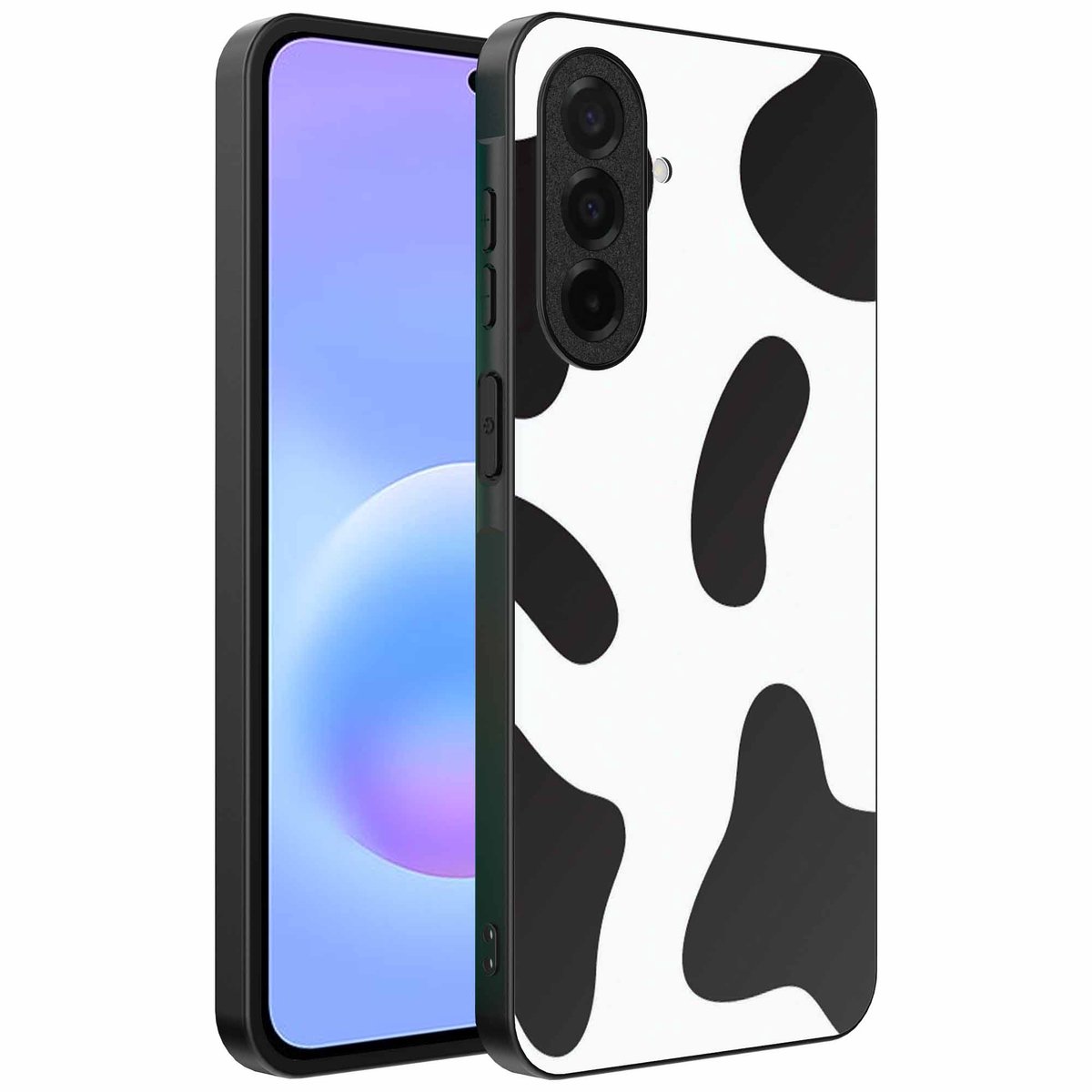 Geschikt voor Samsung Galaxy A57 Telefoonhoesje met Koeienvlekken Opdruk - TPU Backcover Case With Cow Patches Design - Smartphonica geschikt voor Samsung Galaxy A57
