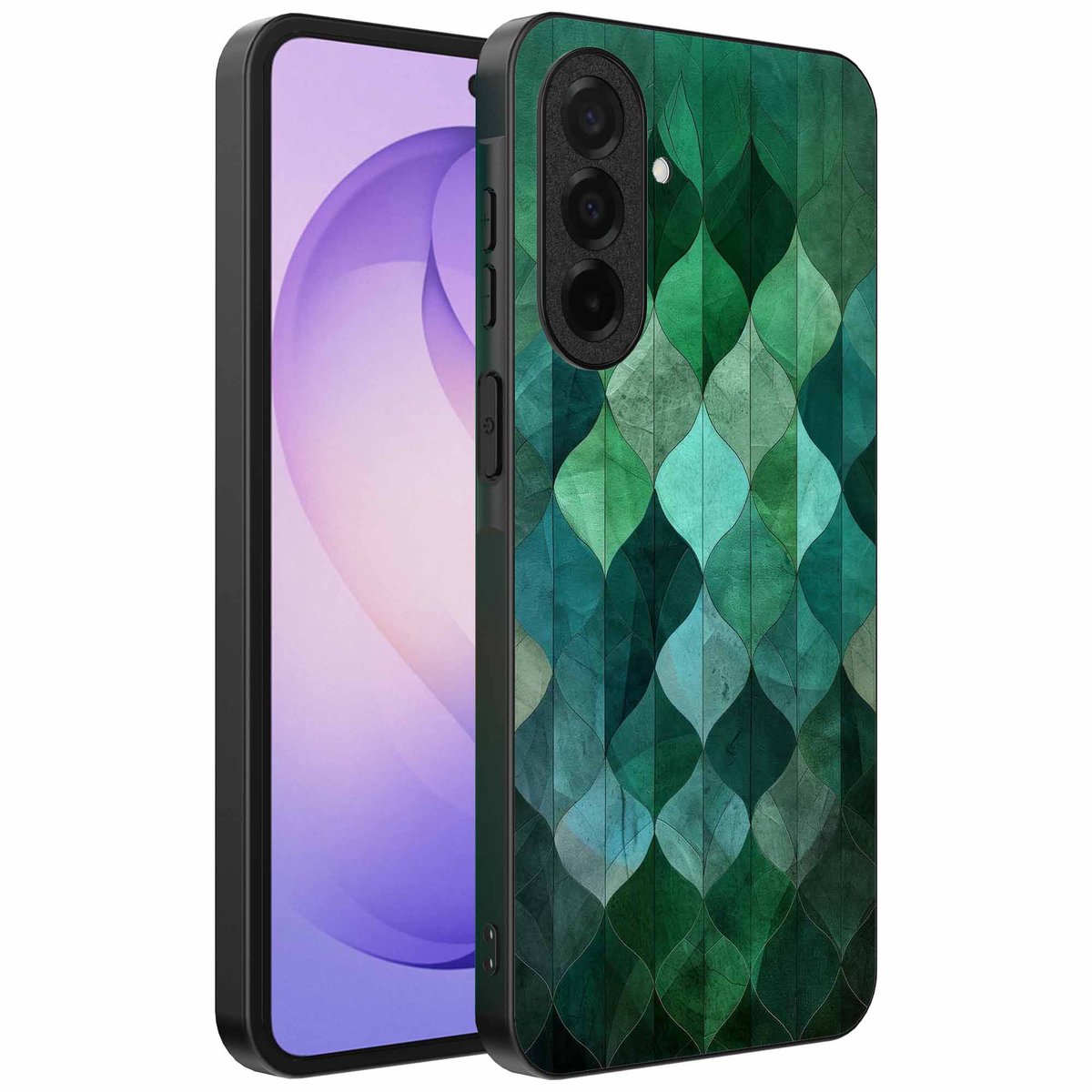 Geschikt voor Samsung Galaxy S26 Telefoonhoesje met Groene Bladeren Opdruk - TPU Backcover Case Green Leafs Design - Groen - Smartphonica geschikt voor Samsung Galaxy S26