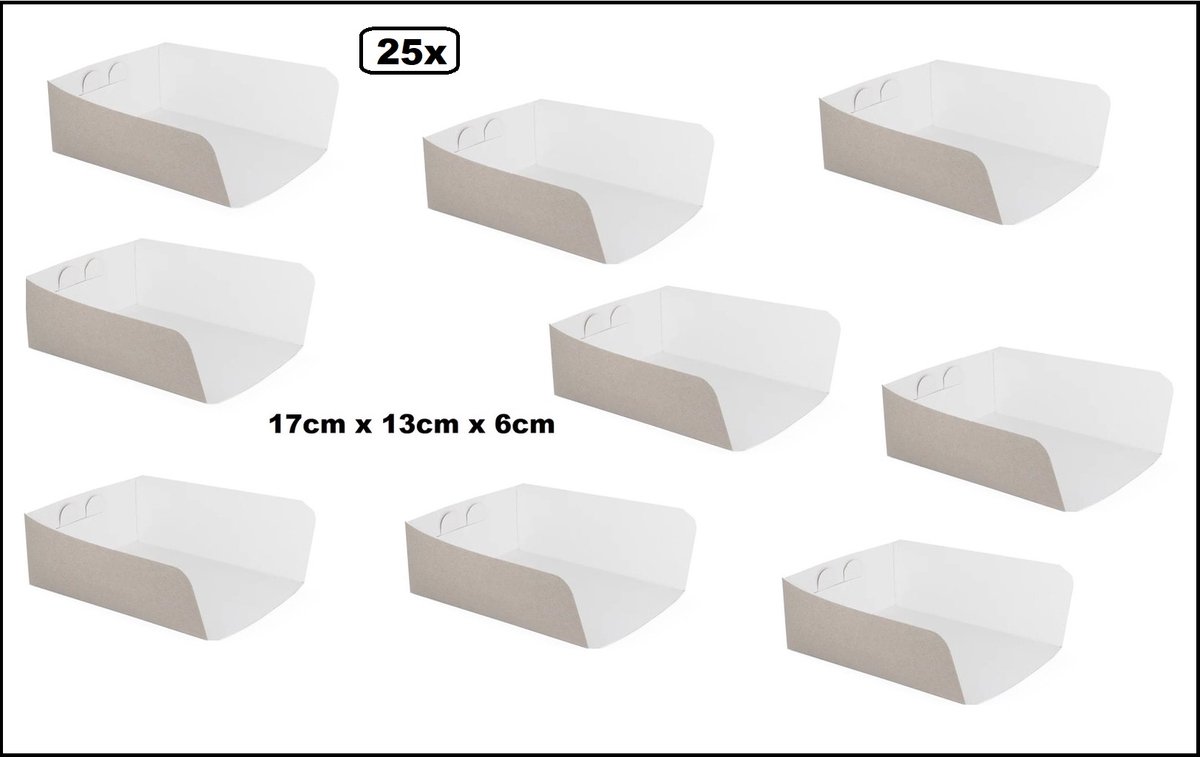 25x Gebak / broodjes zakschuiver 17cm x 30cm x 60cm karton - Food gebak belegde broodjes festival