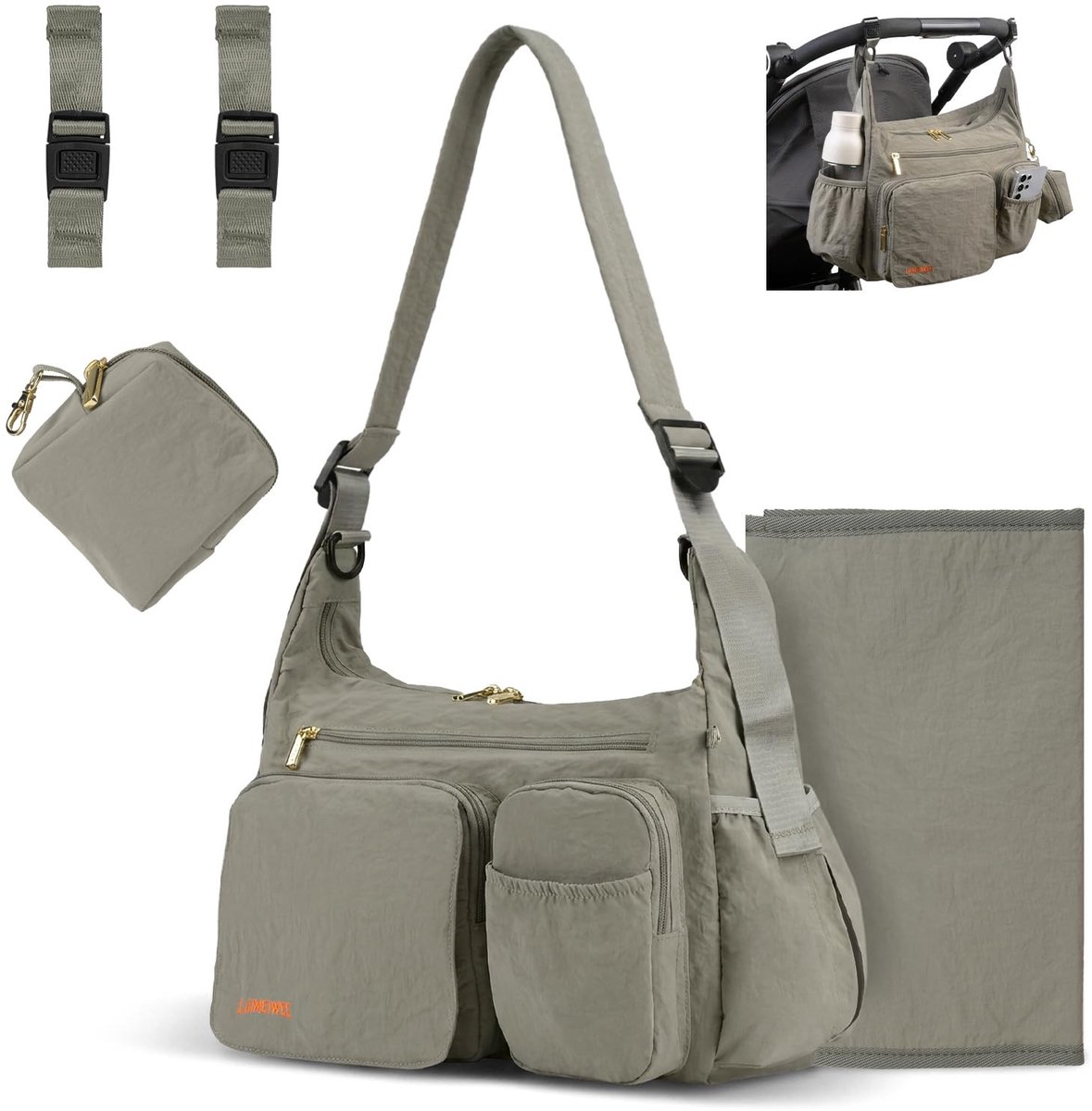 Omgoods - 2-in-1 Luiertas met Schouderriem voor Kinderwagen