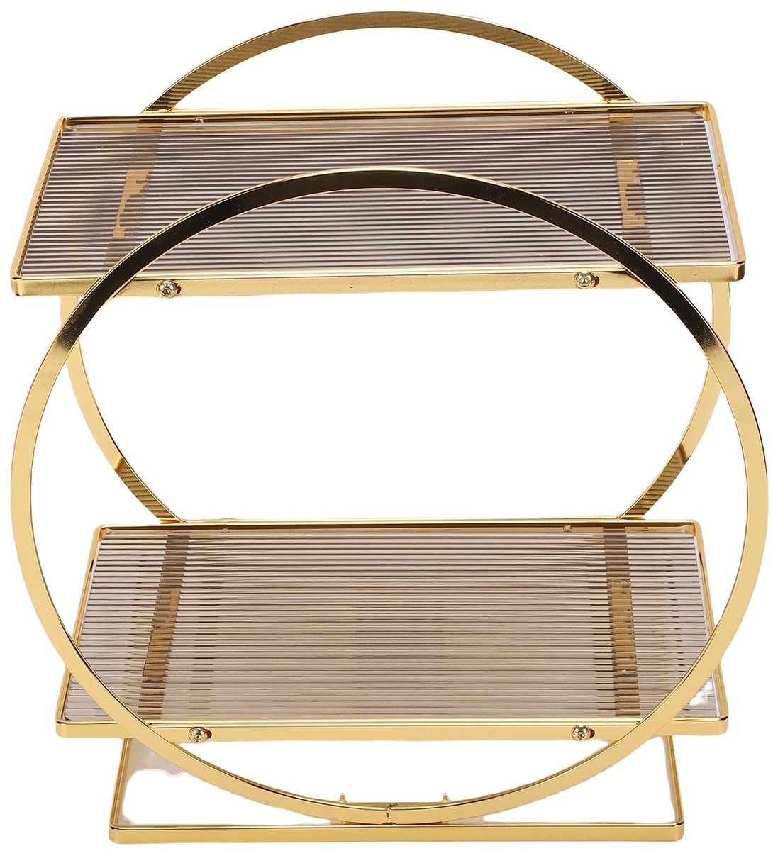 Omgoods - 2 Laags Gouden Acryl Parfum Organizer - Makeup Organizer voor Badkamer