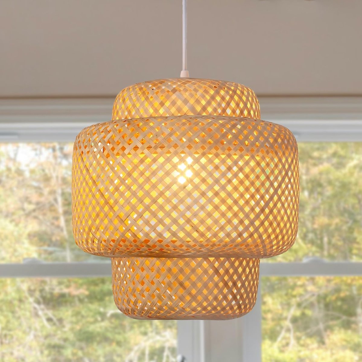 Omgoods - Vintage Bamboe Hanglamp met E27 Fitting