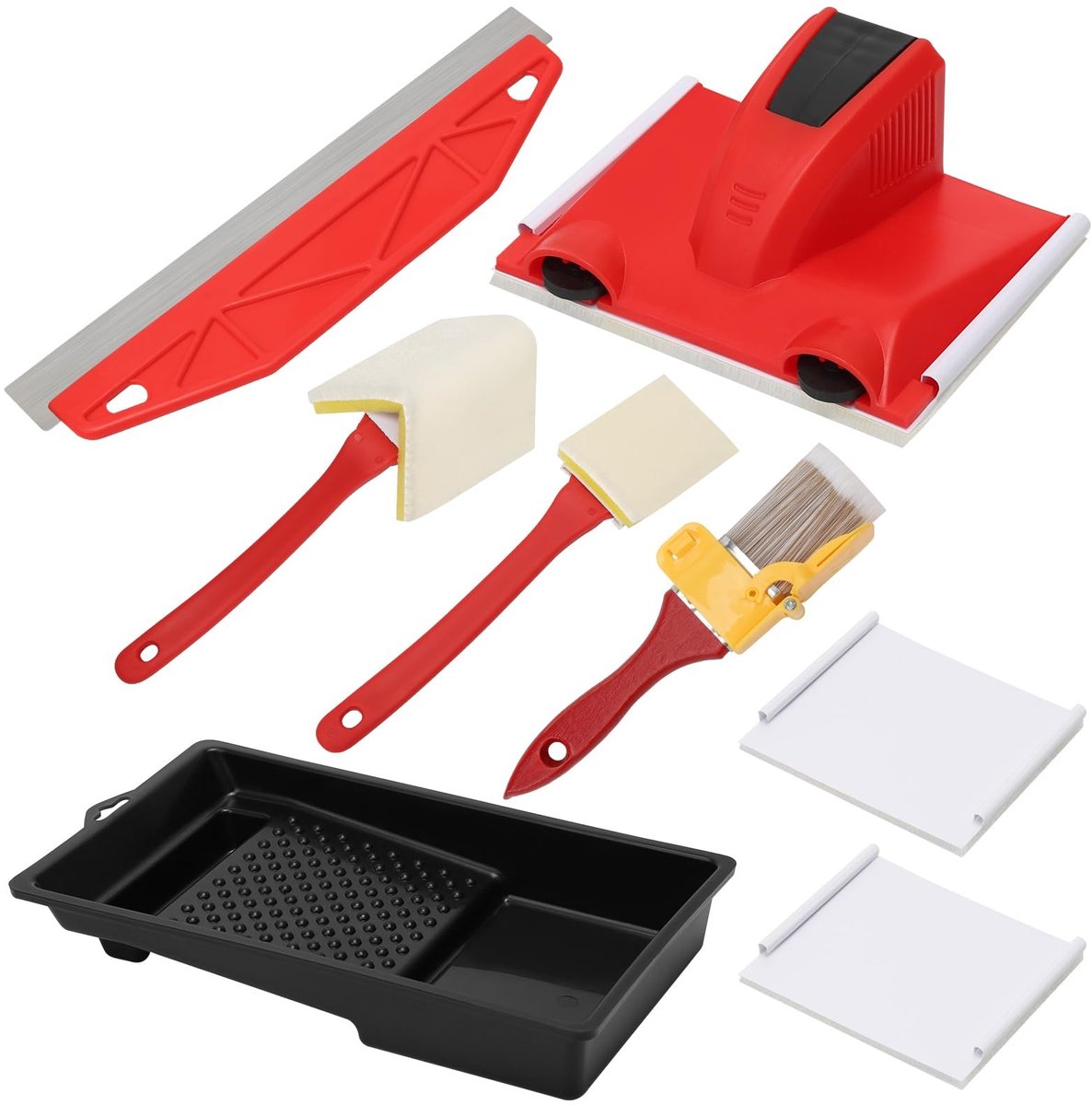Omgoods - 8-delige Verf Gereedschap Set met Precisie Borstels en Schildertray