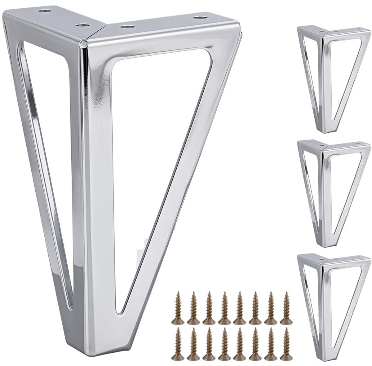 Omgoods - Set van 4 Zware Metalen Meubelpoten, 15 cm, Triangulaire Vorm