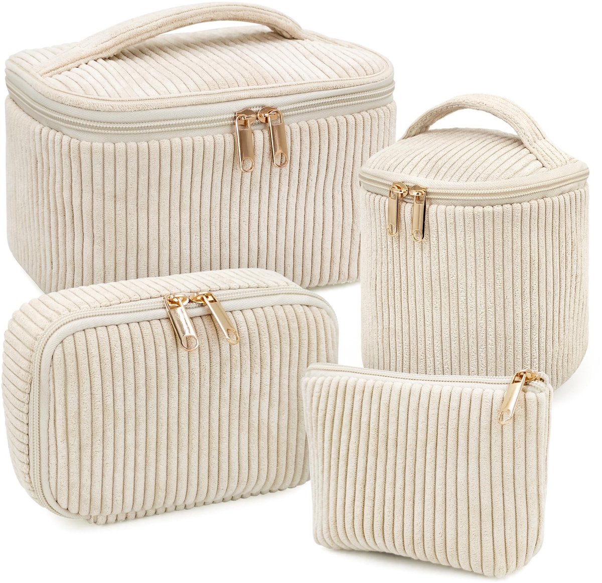 Omgoods - Set van 4 Floral Cosmetic Bags - Draagbare Make-up Tassen