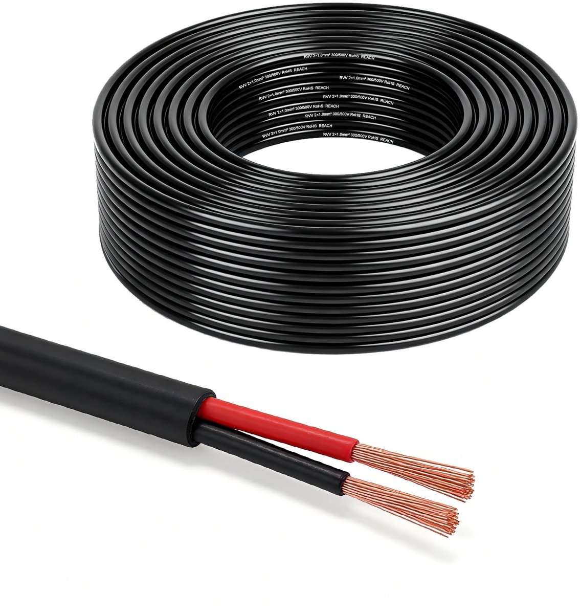 Omgoods - 10 m 2 x 1.0 mm² Flexibele Voertuig Kabel voor Trailer en Caravan