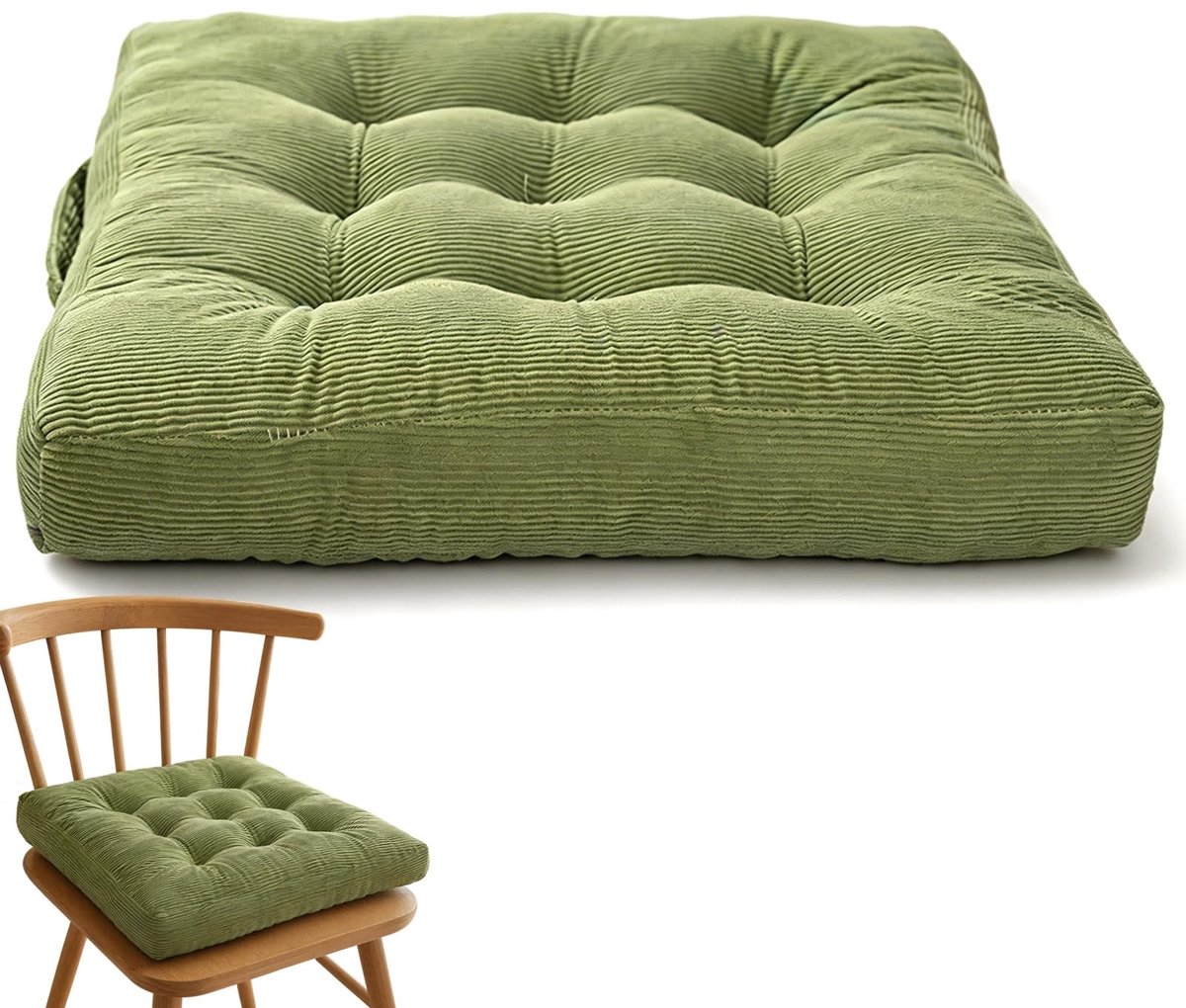 Omgoods - Comfortabel Vloerkussen 50 x 50 cm met Draaggreep