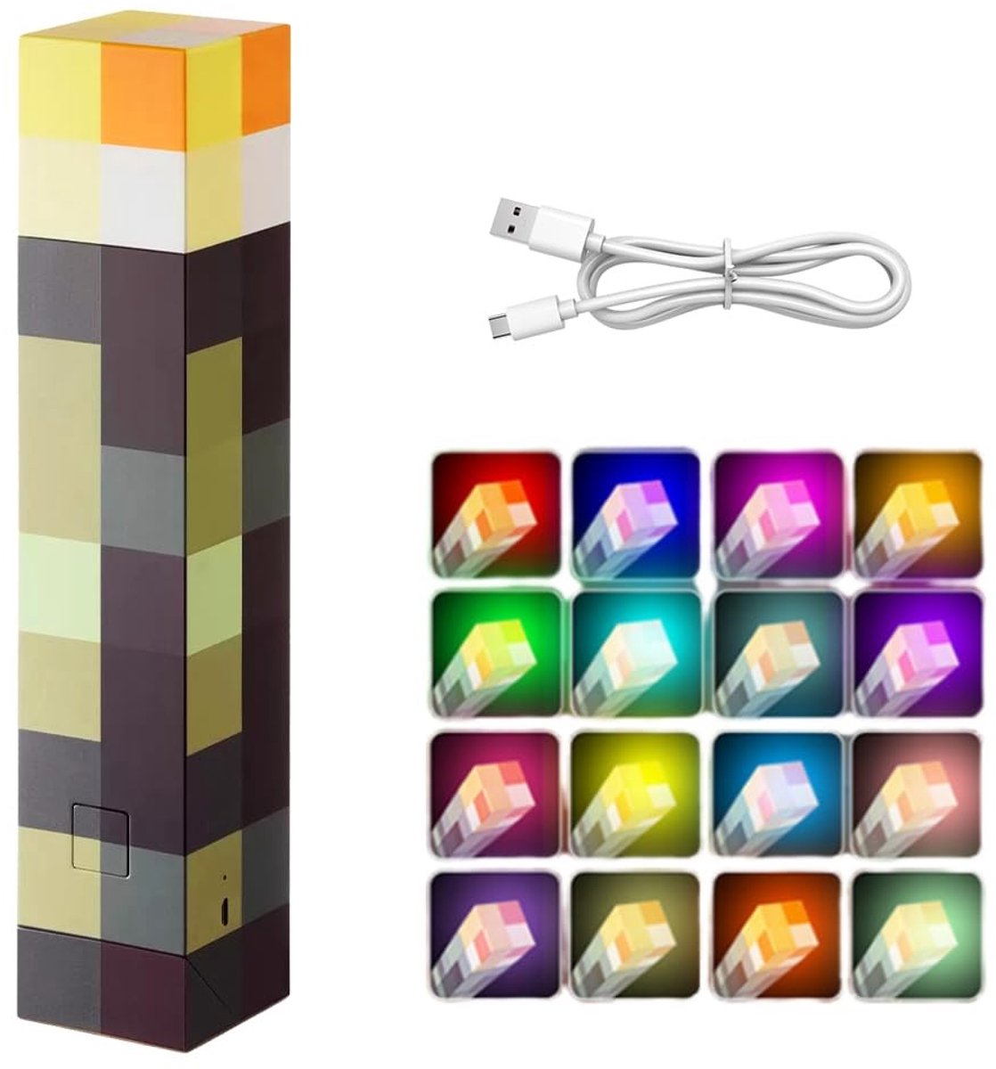 Omgoods - Craft Torch Lamp - Wandlamp met 16 Kleuren, Oplaadbare Nachtlamp