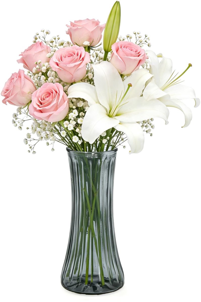 Omgoods - Glasvaas 22.5 cm voor Bloemen en Tafeldecoratie