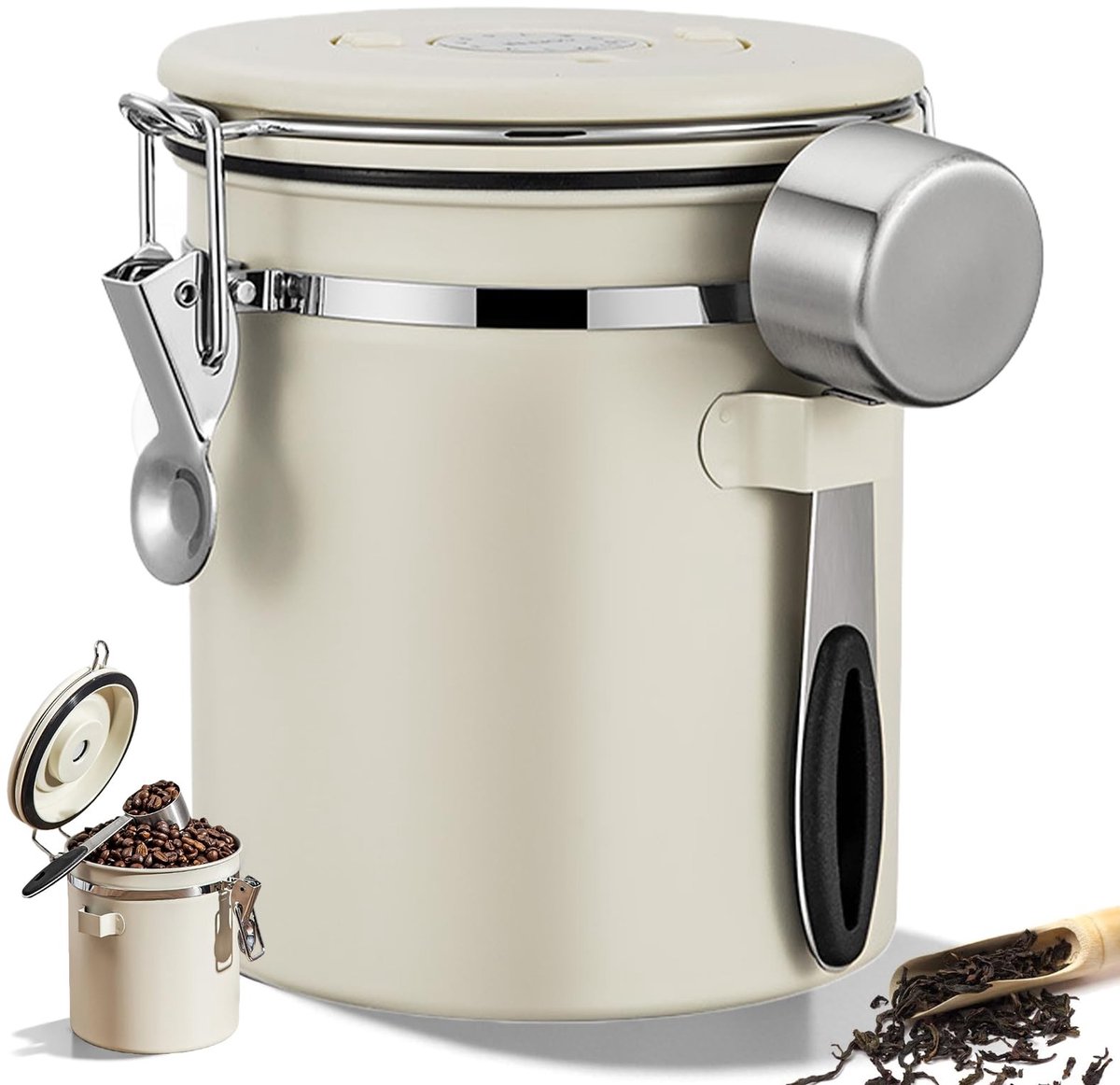 Omgoods - Luchtdichte Koffiehouder met CO2 Ventiel en Maatlepel