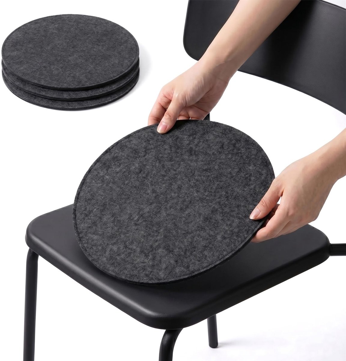 Omgoods - Set van 4 Antislip Vilten Zitkussens voor Binnen en Buiten