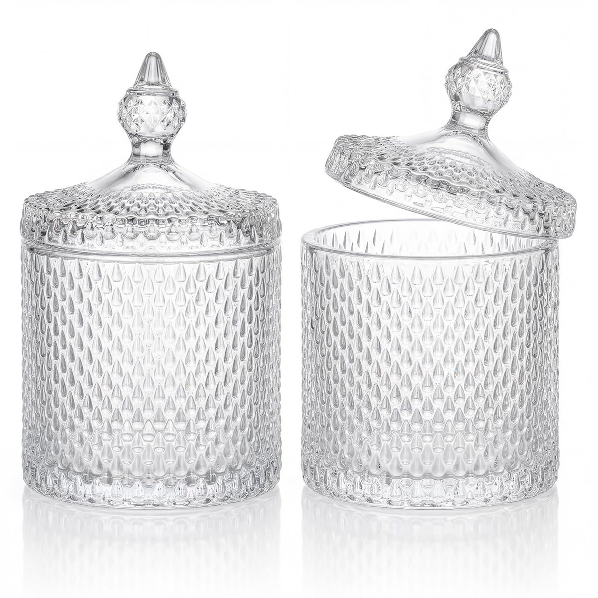 Omgoods - 2 Stuks Luchtdichte Glazen Snoepdozen met Deksel - 600 ml