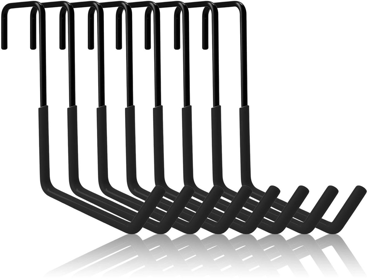 Omgoods- Garagehaken 8 stuks - Zware belastinghaken - Robuuste fietshouder - Antislip - Krasbestendig - Tot 30 kg belastbaar