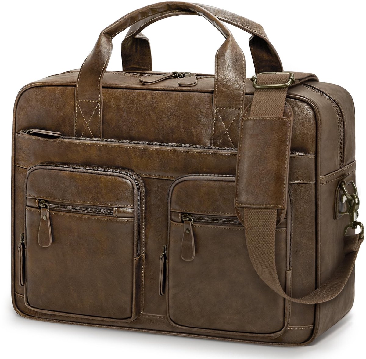 Omgoods - Retro Messenger Bag van PU Vegan Leer voor Laptop tot 15.6 Inch