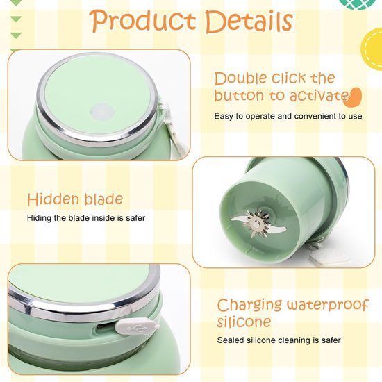 Omgoods - Draadloze Blender 1300ml voor Smoothies en Sappen — afbeelding 4