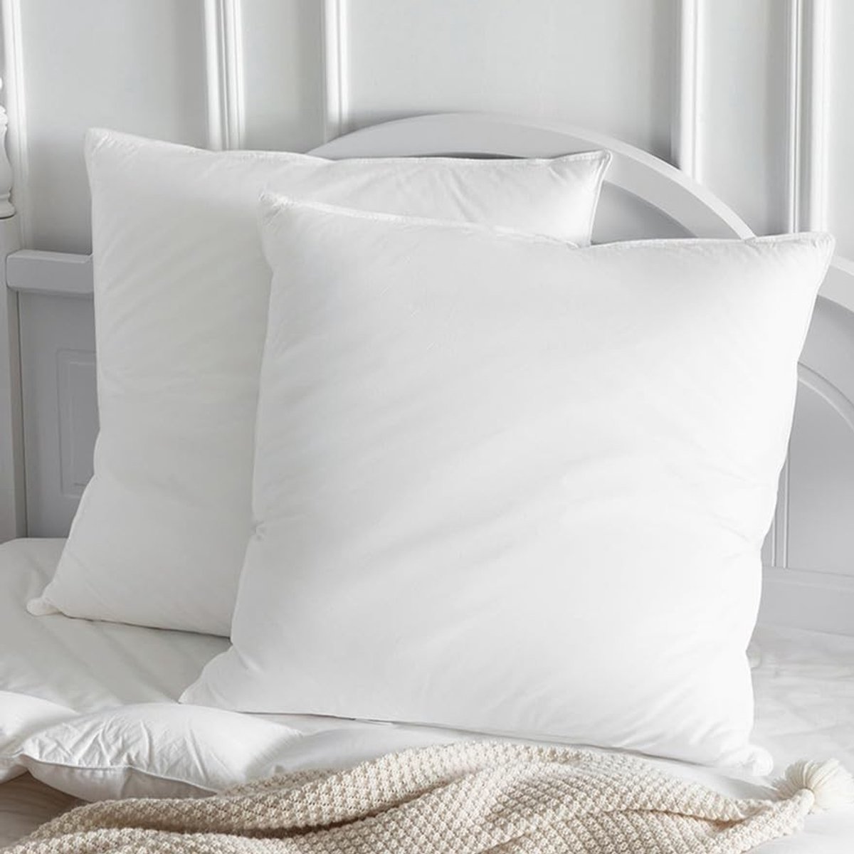 Omgoods - Donzen Hoofdkussen 80x80cm - Natuurlijke Vulling van Dons en Veren