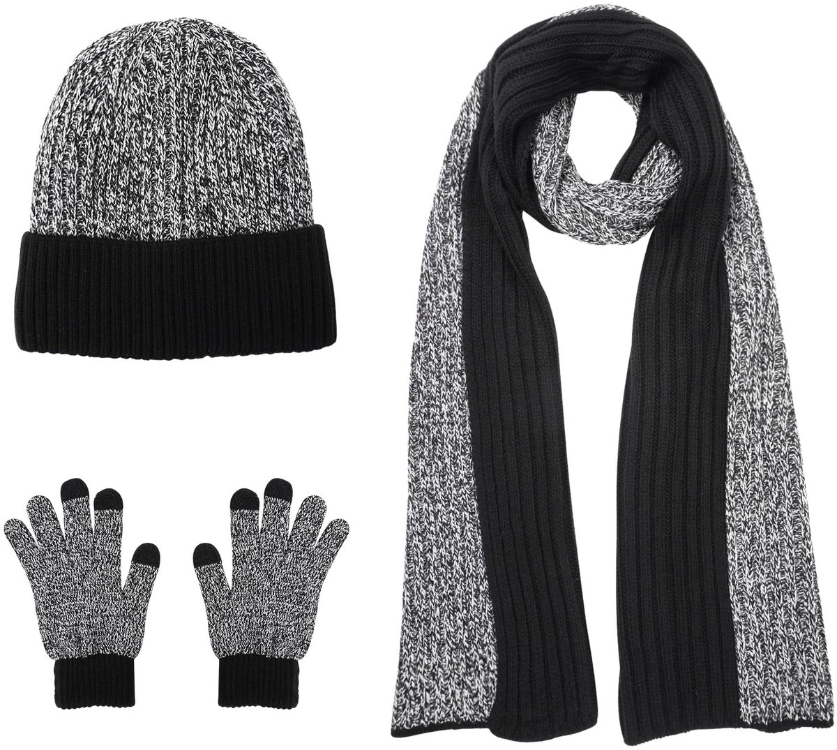 Omgoods - 3 in 1 Set voor Mannen: Muts, Sjaal en Handschoenen