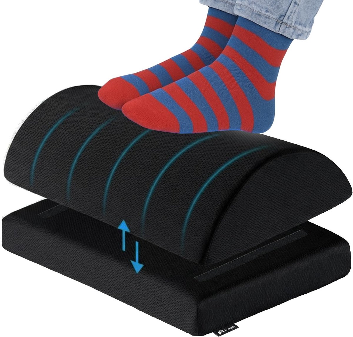 Omgoods - Verstelbare Voetsteun voor onder Bureau, Ergonomische Voetsteun met Antislip Schuim
