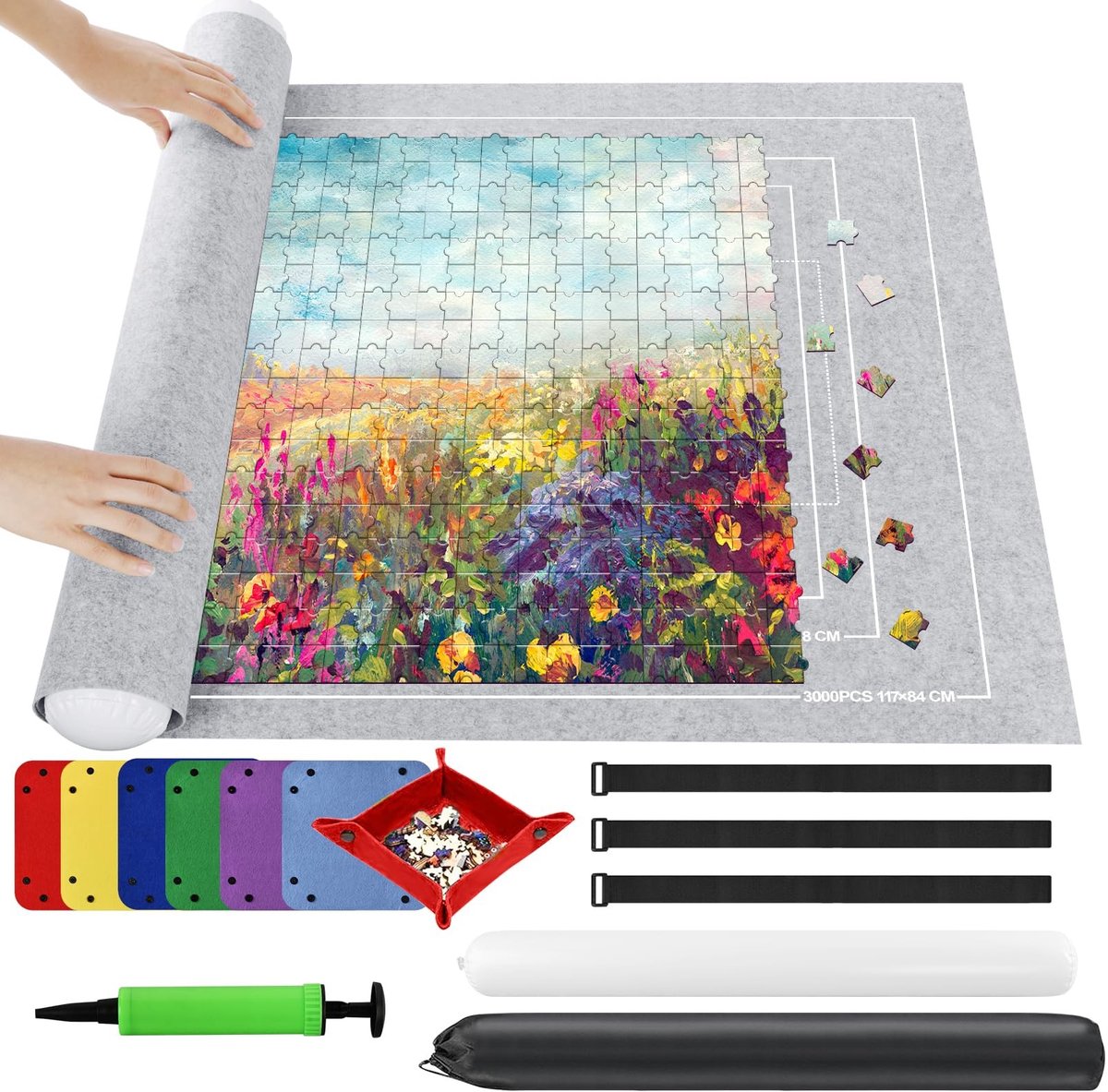 Omgoods - Draagbare Puzzelmat voor 3000 Stukken met Antislip Functie