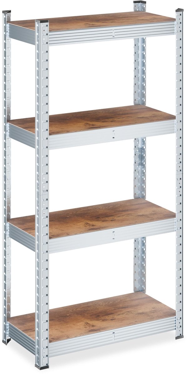 Omgoods - Stellingkast van Staal voor Garage of Schuur in Bruin-Zilver