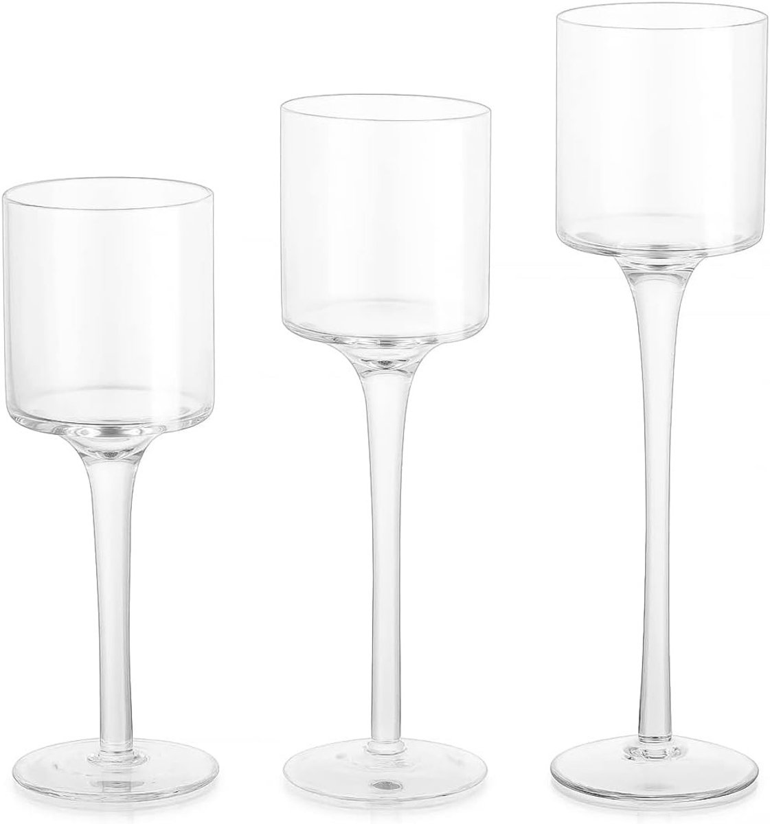 Omgoods - Set van 3 Elegante Theelichthouders van Glas
