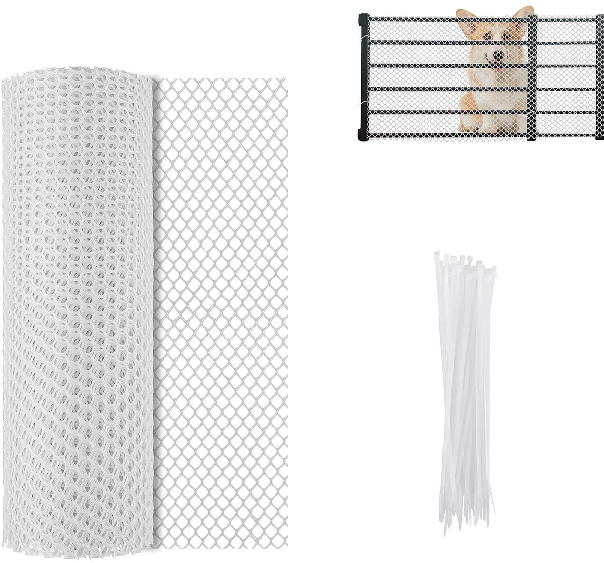 Omgoods - Plastic Draadgaas Tuinhek 40 x 500 cm met 20 Kabelbinders