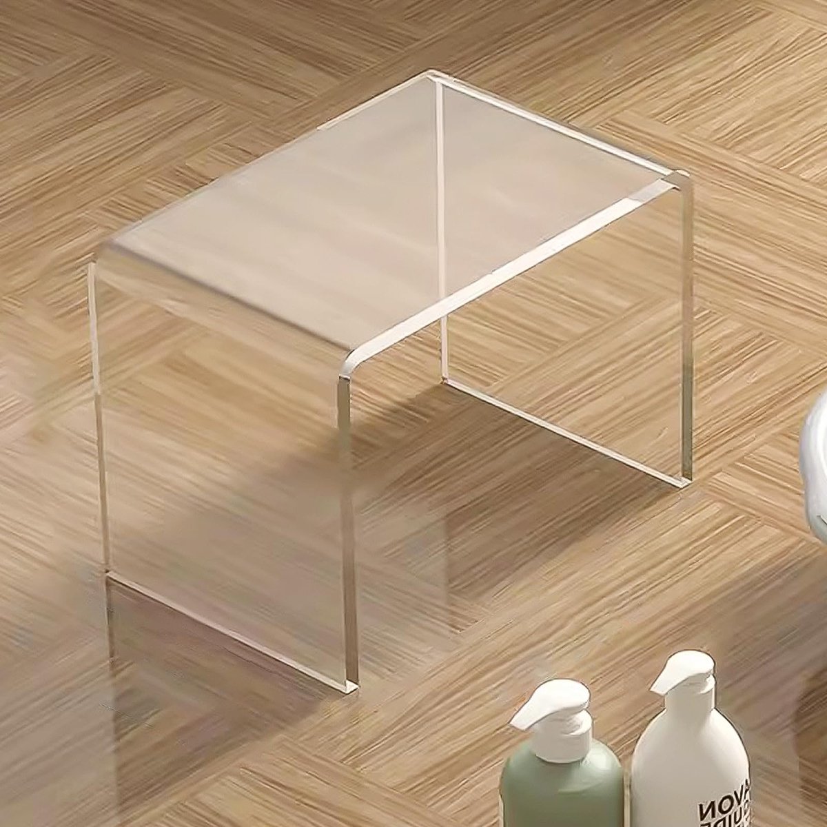 Omgoods - Helder Acryl Bijzettafel - Stijlvolle U-vormige Salontafel voor Woonkamer en Badkamer