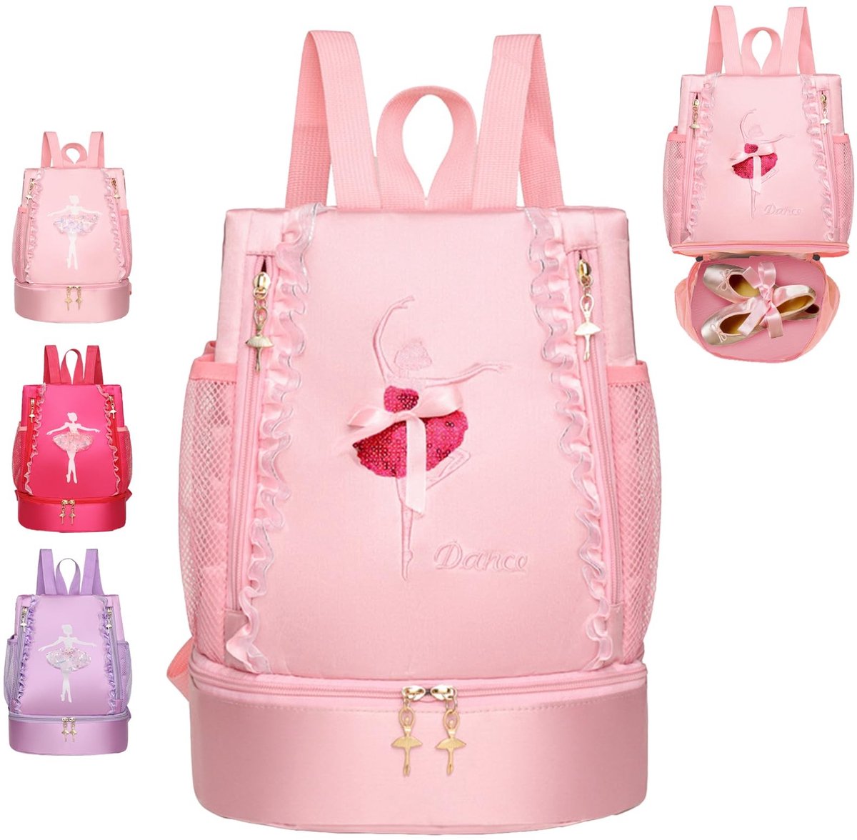 Omgoods - Kinderswimming Bag met Onderste Compartment - Waterdichte Ballet en Sporttas