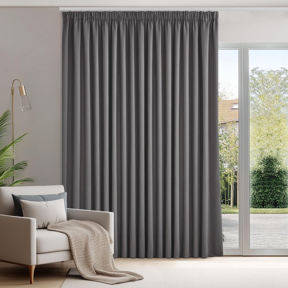 Omgoods - Warmtewerende Gordijn 200x245 cm, Lichtgrijs