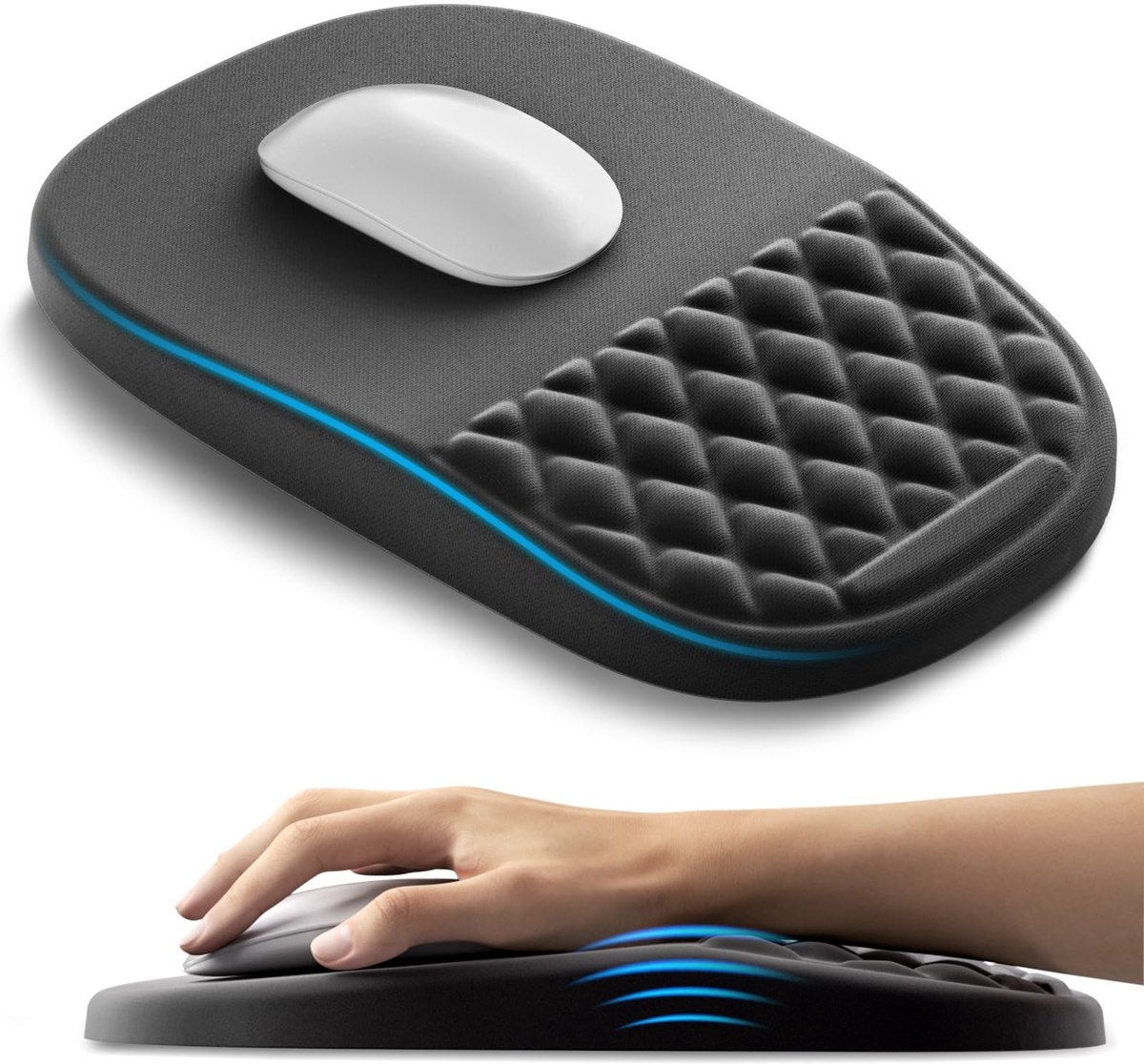 Omgoods - Ergonomische Muismat met Polssteun - 2 in 1 Desk Mat met Gel Kussen