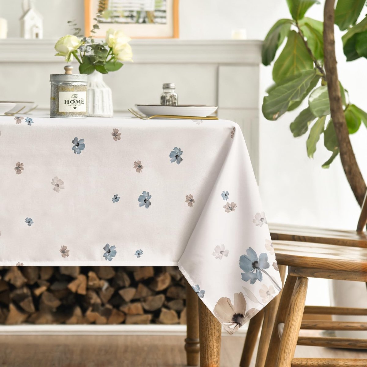 Omgoods - Tafellaken met Bloemenprint 140x160cm voor Binnen