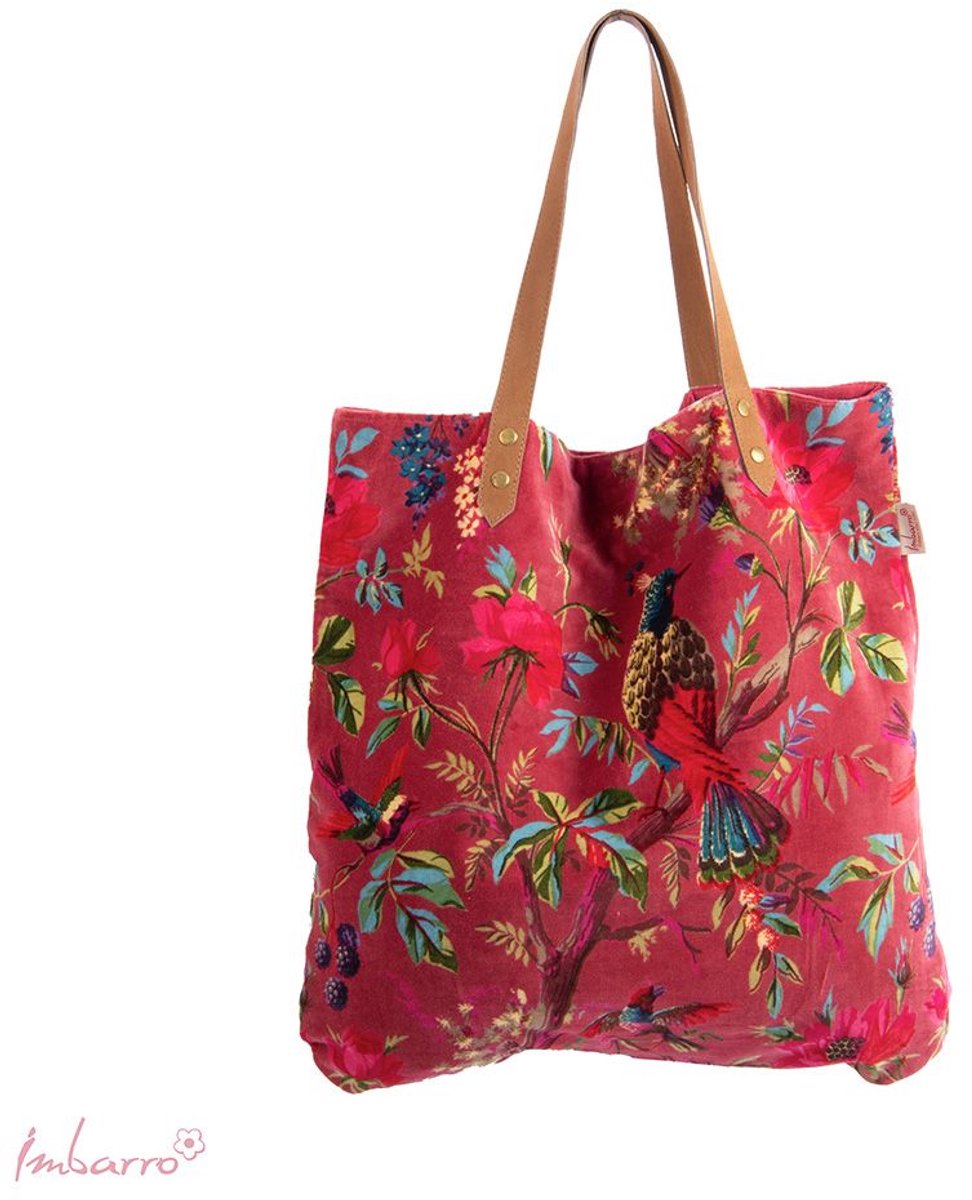 Imbarro - Shopper - Tas - Strandtas - Boodschappentas - Velvet - Paradise - Sangria
